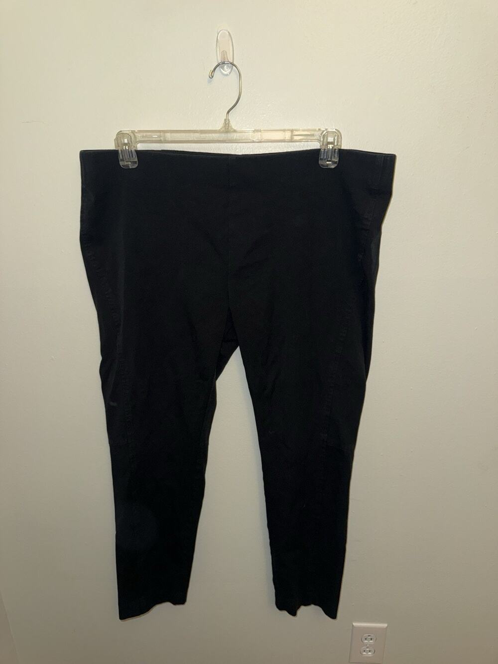 Lauren Ralph Lauren Black Pants Womens 18W Plus Size Pull On Ankle Stretch LRL